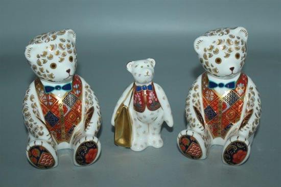 3 Crown Derby teddy bears